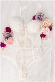 Blush Pink & White Bridal Teddy, Bridal lingerie, White Bodysuit, Sexy bridal lingerie, feminine lingerie, wedding lingerie