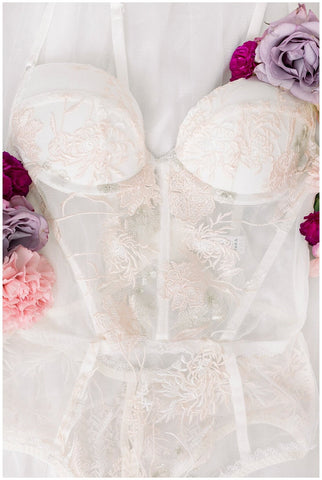  Lace Bustier Corset White Sexy Bridal Wedding Lingerie