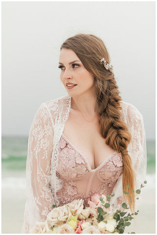 Blush Pink Bridal Bra and Panty, Bridal lingerie, Blush Bra Set, Sexy –  Alexandra Jo Intimates